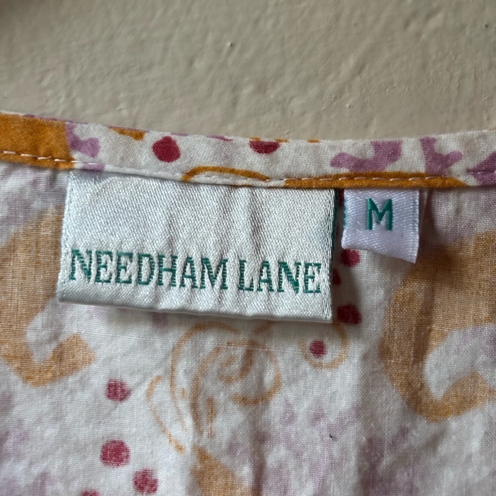 Needham Lane Woman’s Cotton Tunic Cover Up Top 100% Cotton Shrimp Pattern - Picture 2 of 8